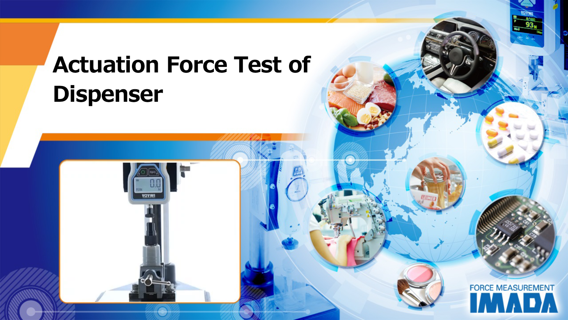 Actuation force test of dispenser